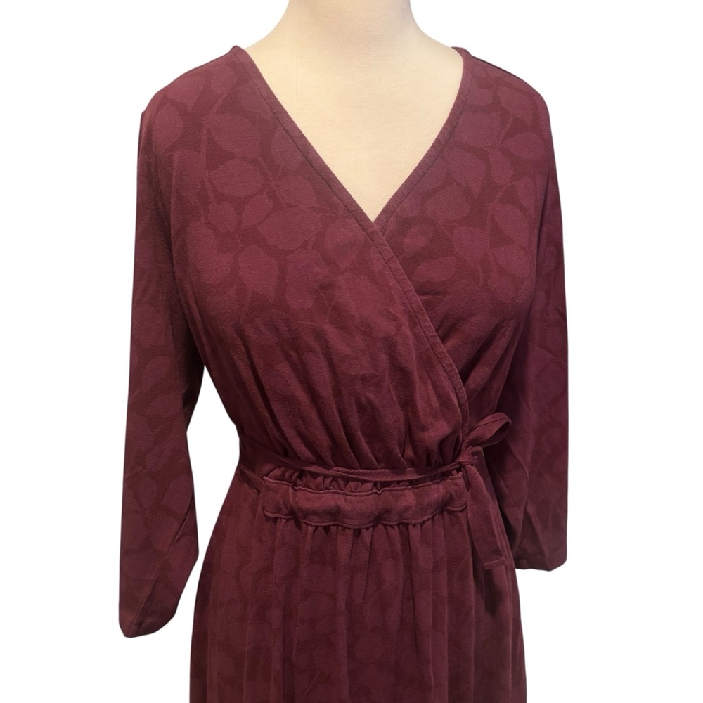 Lane Bryant Burgundy Wrap Belted Dress Size 20/22W